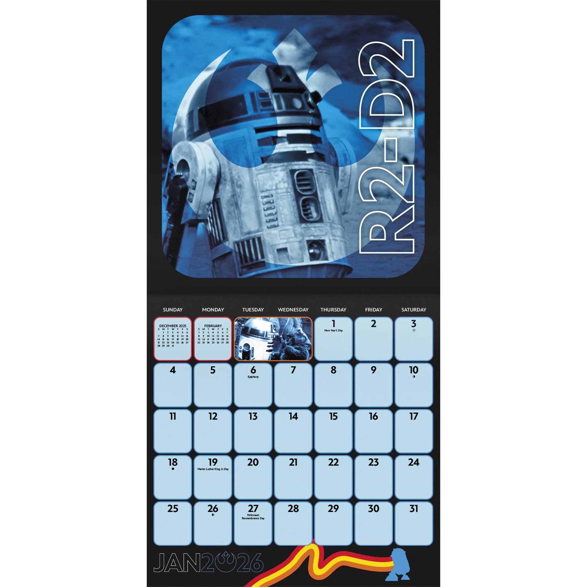 Star Wars Exclusive With Print 2026 Wall Calendar