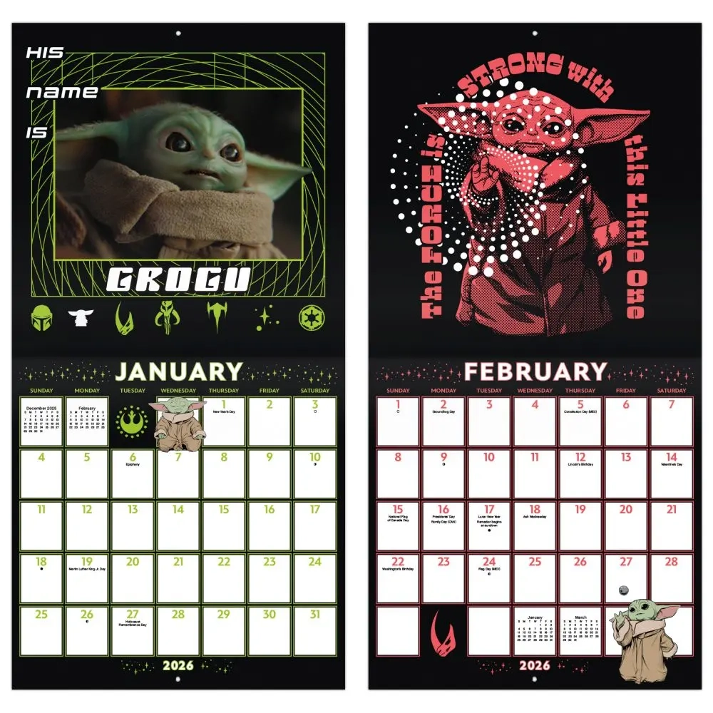 Star Wars The Mandalorian The Child 2026 Wall Calendar Calendars