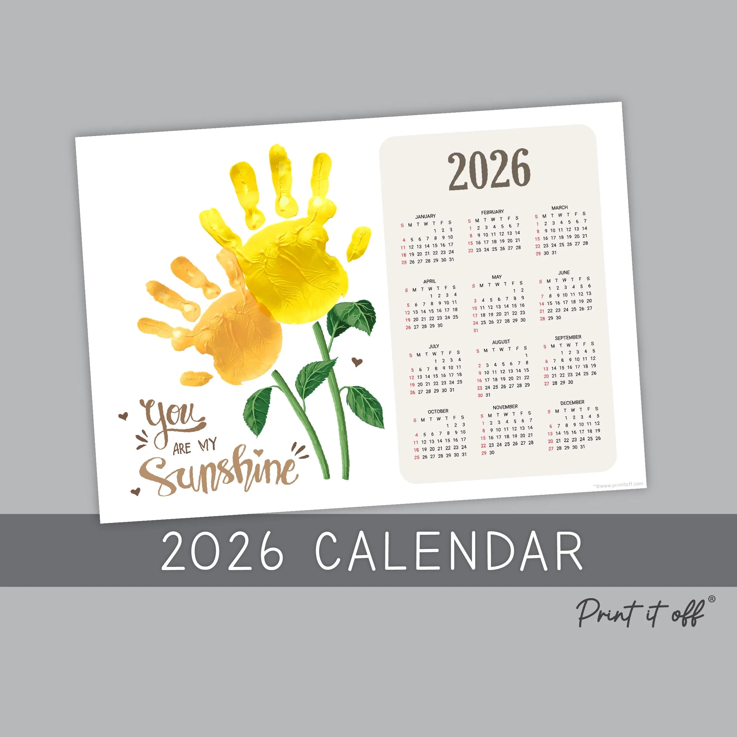 Sunflower July 2026 Calendar