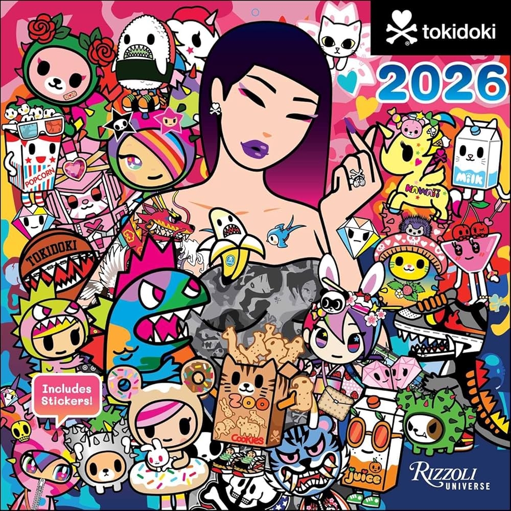Tokidoki 2026 Wall Calendar Legno Simone 9780789348647 