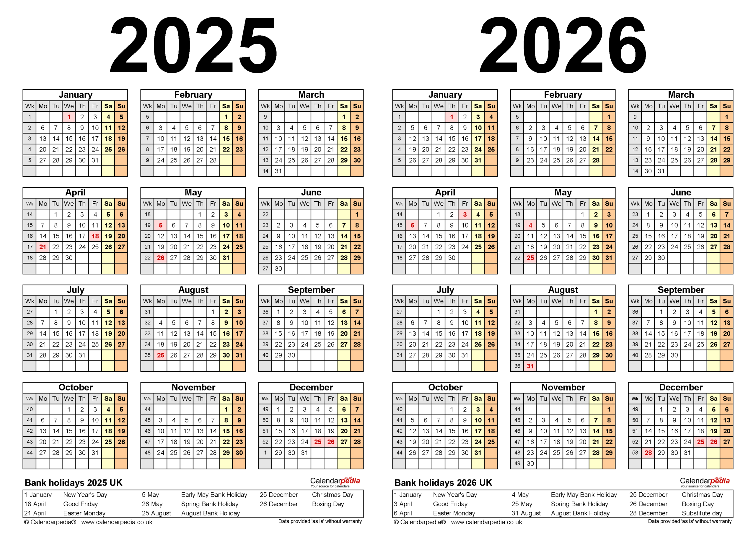 Calendar 2026 Printable Uk Blank