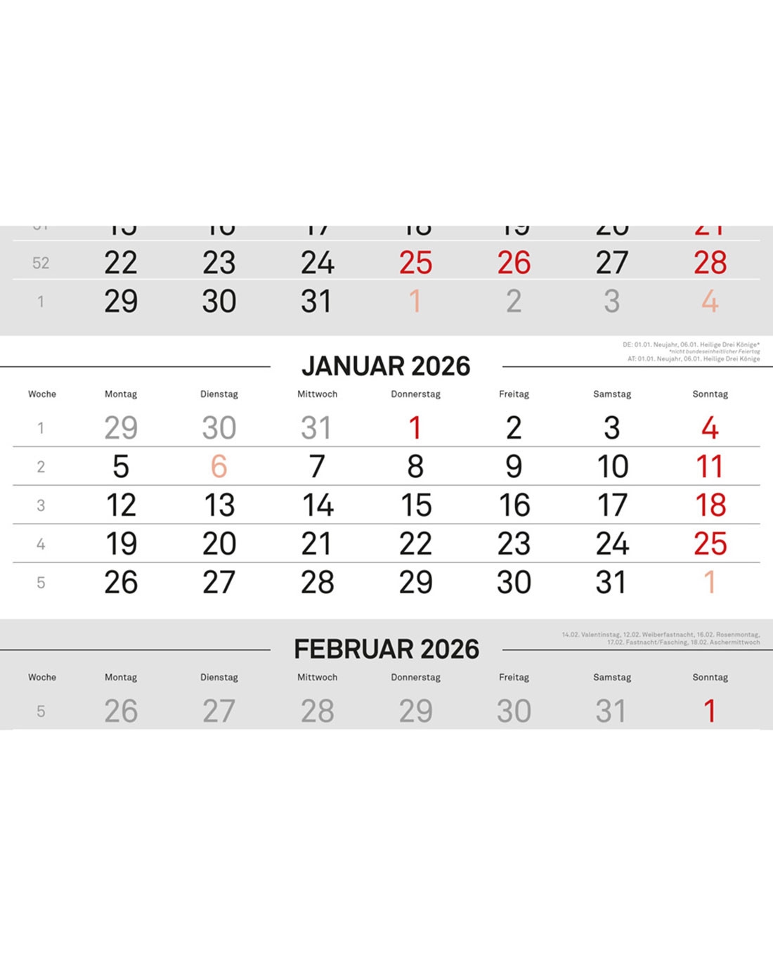 Wandkalender 2026 Winter