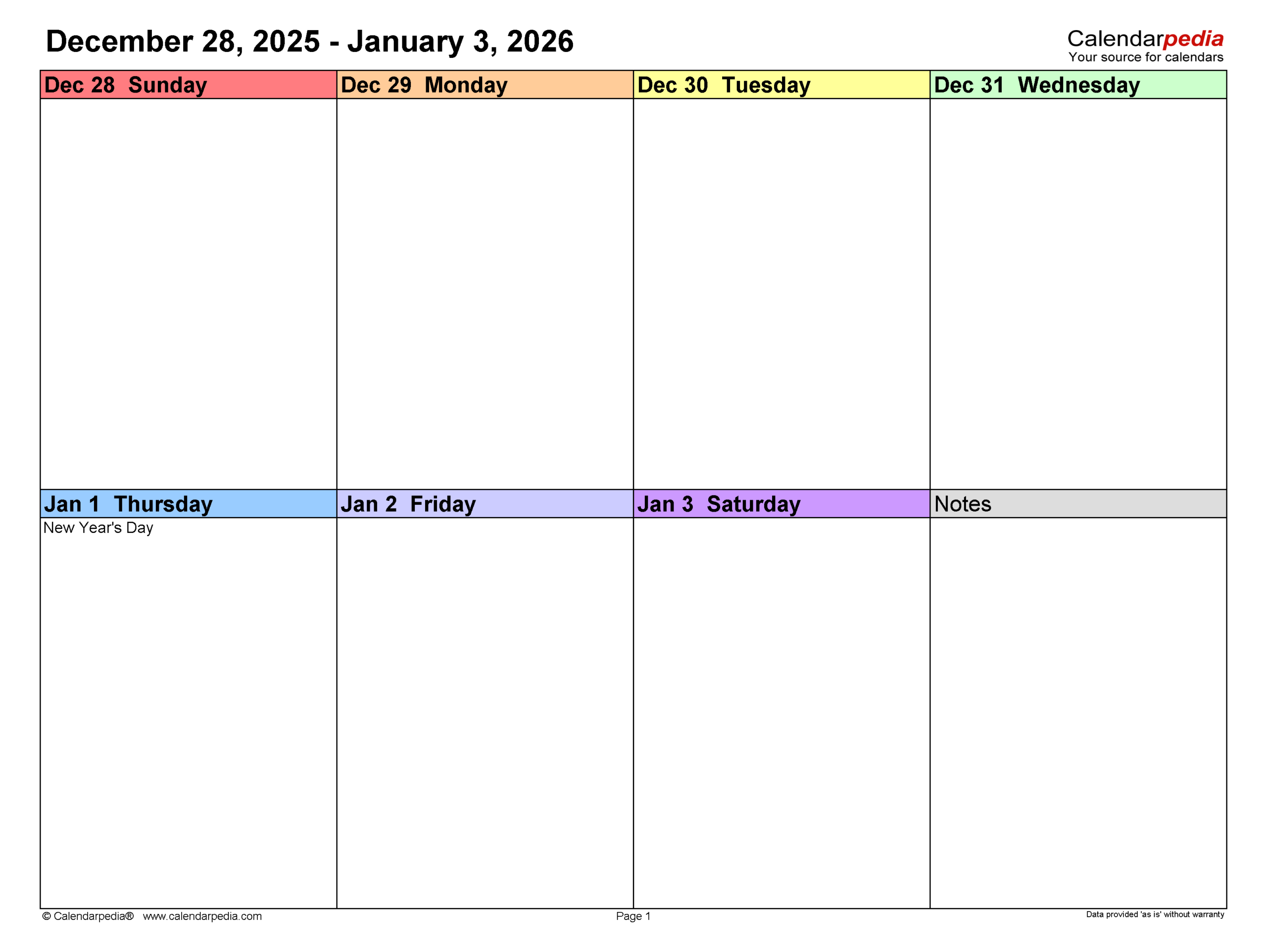 Weekly Calendars 2026 For PDF 12 Free Printable Templates